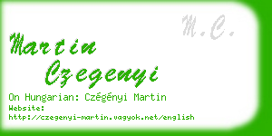 martin czegenyi business card